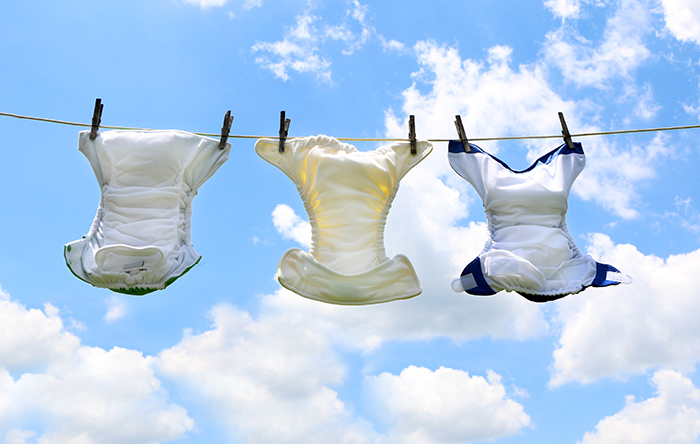 Nappies on washing line